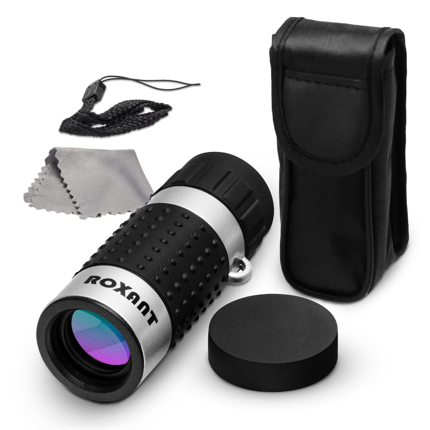 Roxant Monocular Telescope   High Definition Ultra Light Pocket Telescope   Includes Compact Monocular, Neck Strap & Cleaning Cl